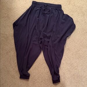 Navy Blue Harem Pants with pockets elastic cuffs and waist Japanese Ninja Pants